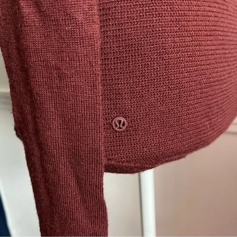 Lululemon • Sit In Lotus Merino Wool Sweater Garnet Red / Burgundy Savannah - Image 3