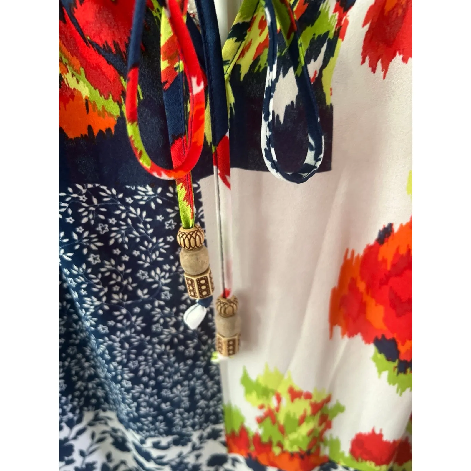 Valerie Stevens‎ Women's Sheer Quarter Sleeve Multi color Top Size 1X - Image 4