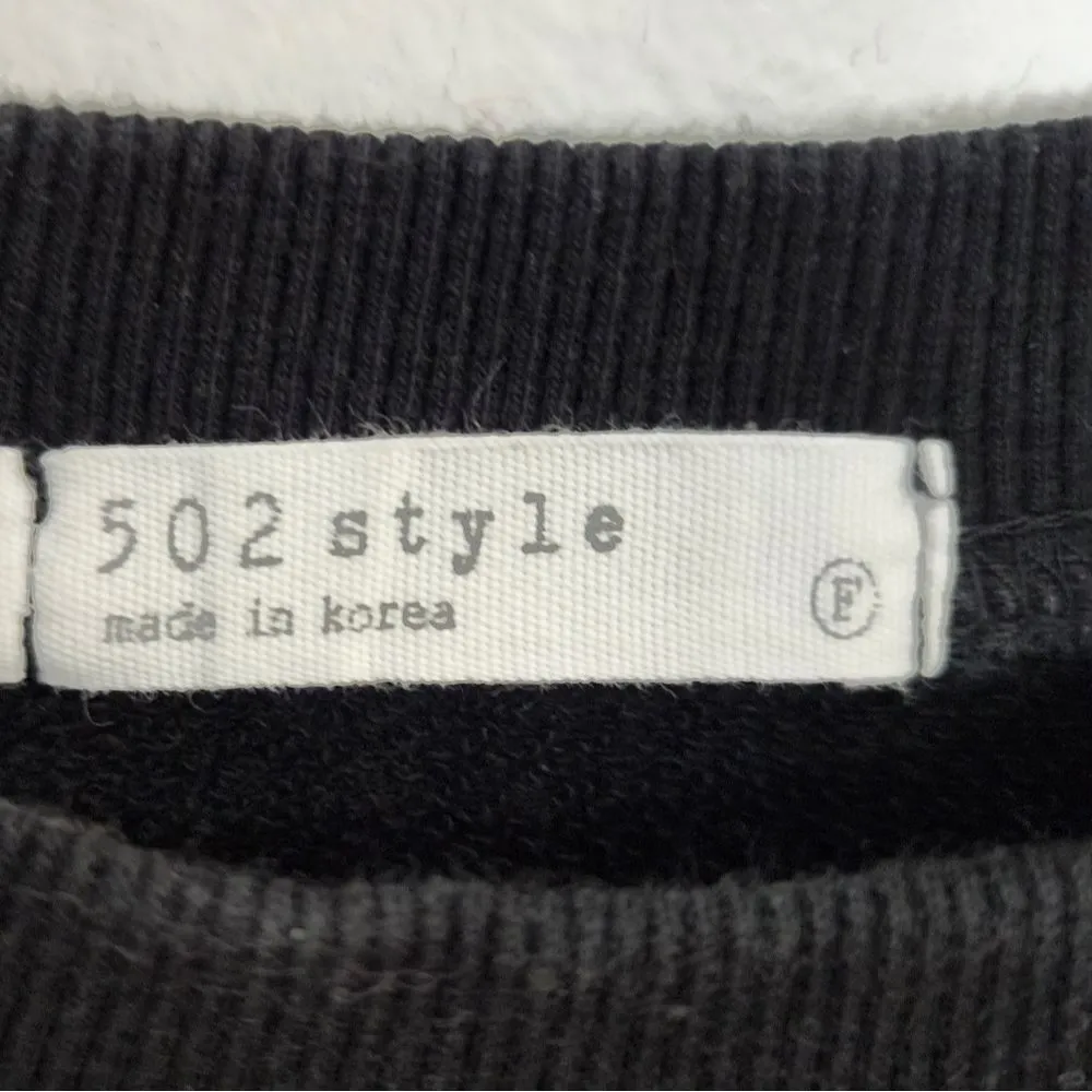 502 Style Black Sweatshirt Metallic Multicolor Graphic Love Heart Free Size Size undefined - Image 2