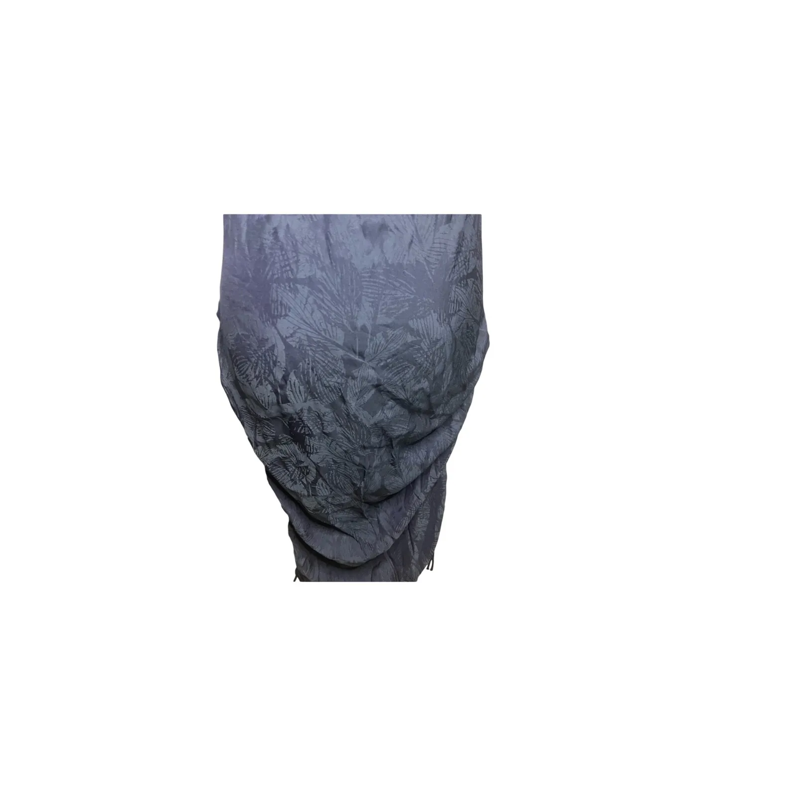 Lena Ruched Drawstring Slip Dress Navy Blue Floral Print Spaghetti Strap Size S - Image 3