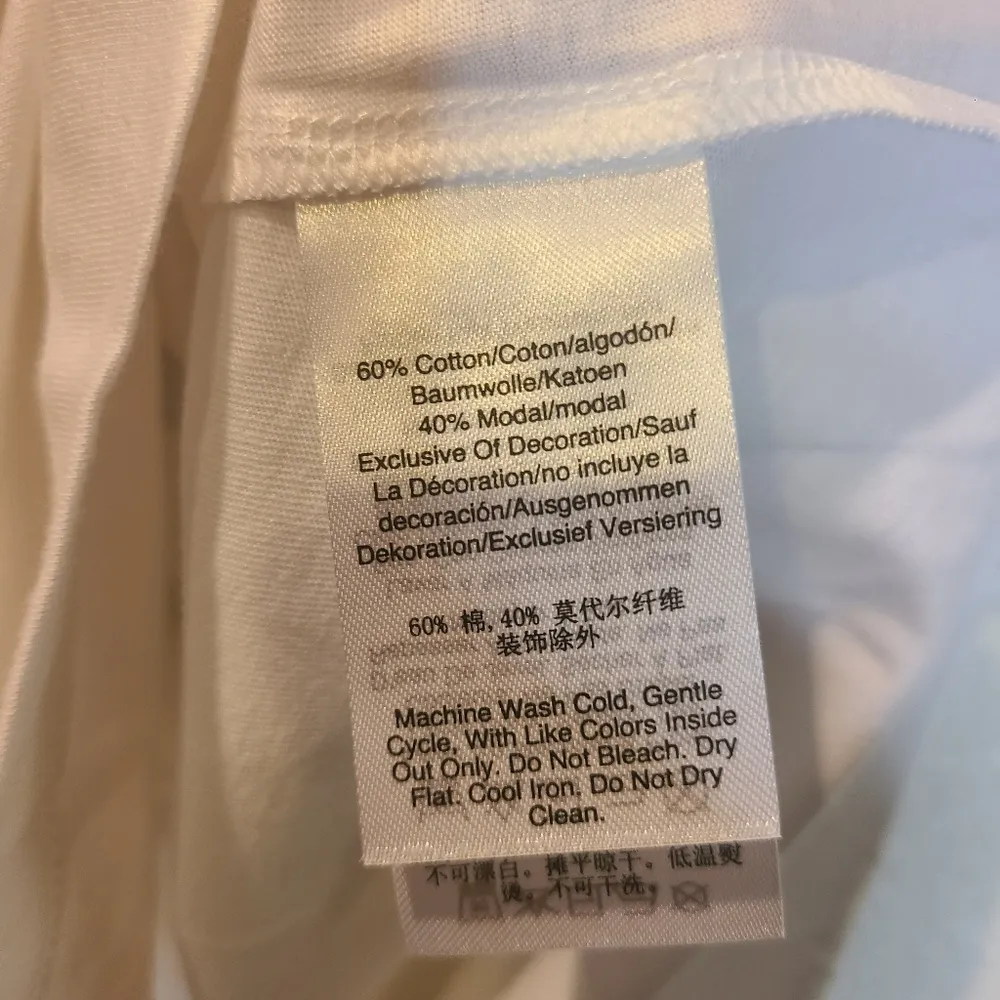 DKNY White Silver Logo Over Sized Medium Shirt** - Image 5