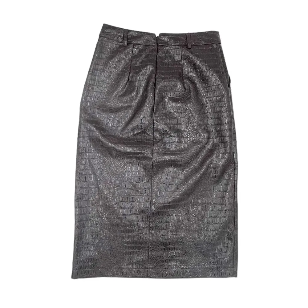 Rachel Comey x Target Brown Faux Crocodile Button Front Pencil Skirt Size 2 - Image 5