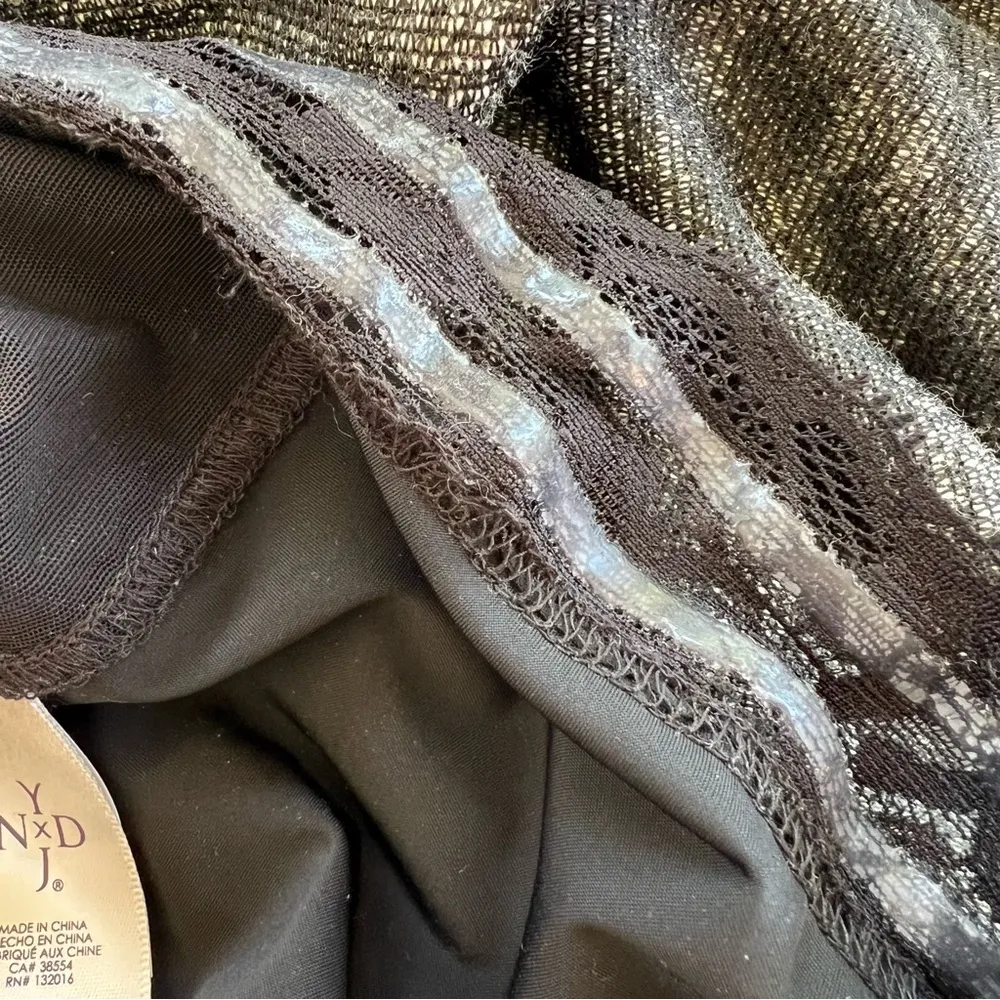 NYDJ Blaine Dress Black Ivory Tweed Slubbed Knit A-Line 12 Work Chic Party - Image 15