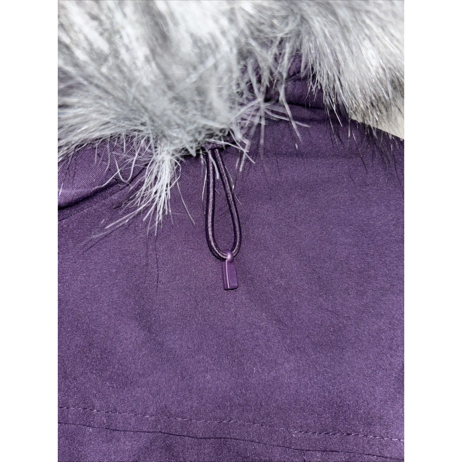 Lands End Women’s Size LP Purple Full Zip Snap Hooded Waterproof Heavy Down Coat - Image 14