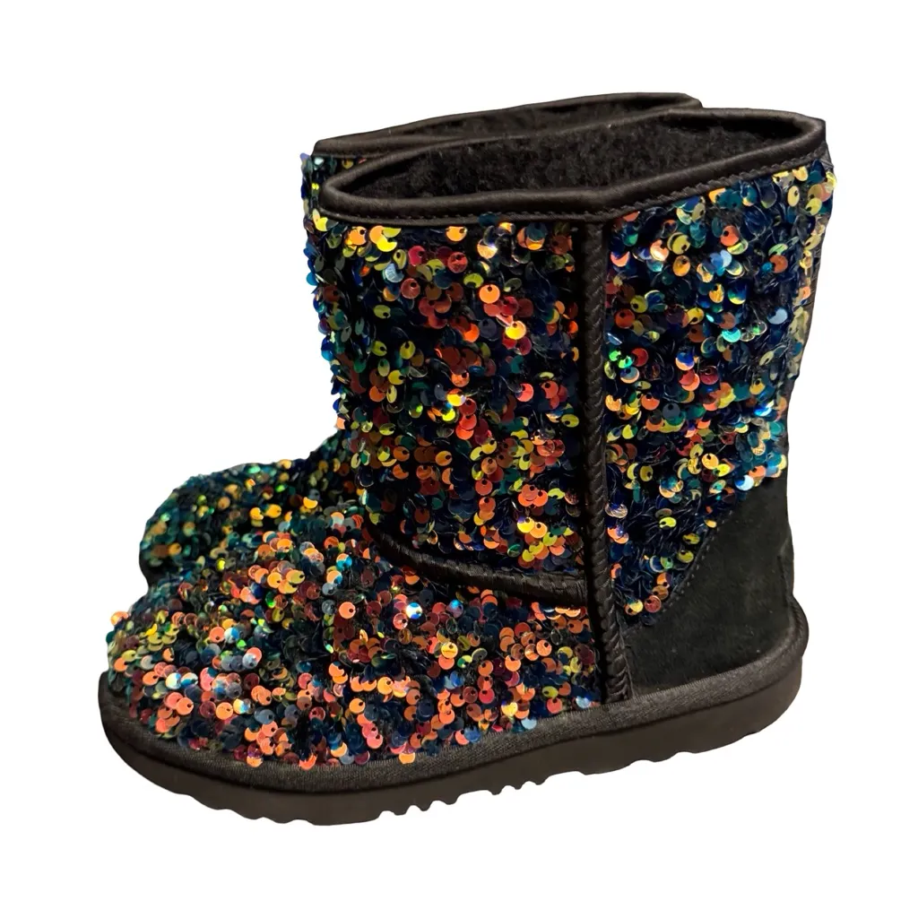 Ugg Women's Classic Mini Stellar Sequin Black Boots, Women’s 3/ Kid’s 1-2/ 35 EU - Image 2
