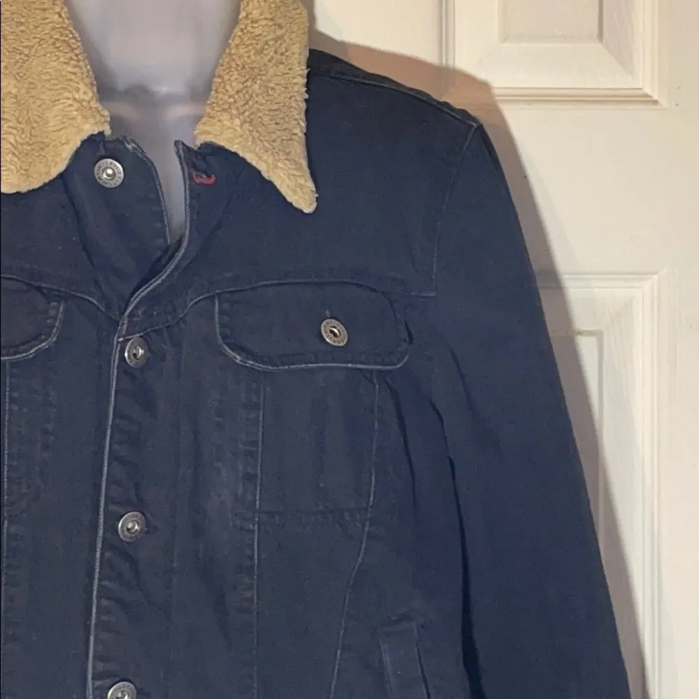 Tommy Hilfiger Denim Jacket Faux Fur Lining Vintage 1990s Y2K L - Image 4