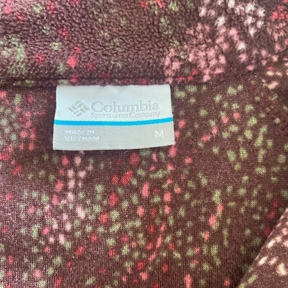 Columbia Arctic Air Burgundy Printed 1/4 Zip Fleece Pullover Medium M - Image 3