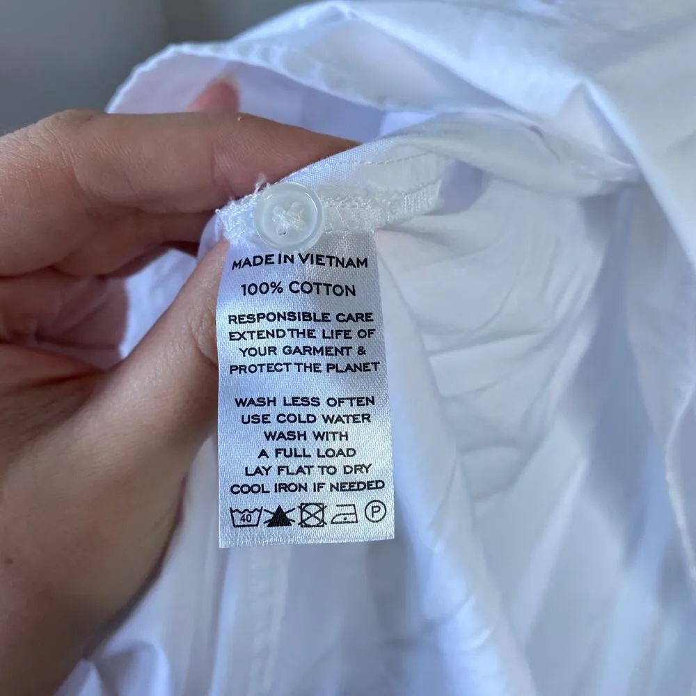 HILL HOUSE The Francesca Top White Size Small Cotton Babydoll Relaxed - Image 5