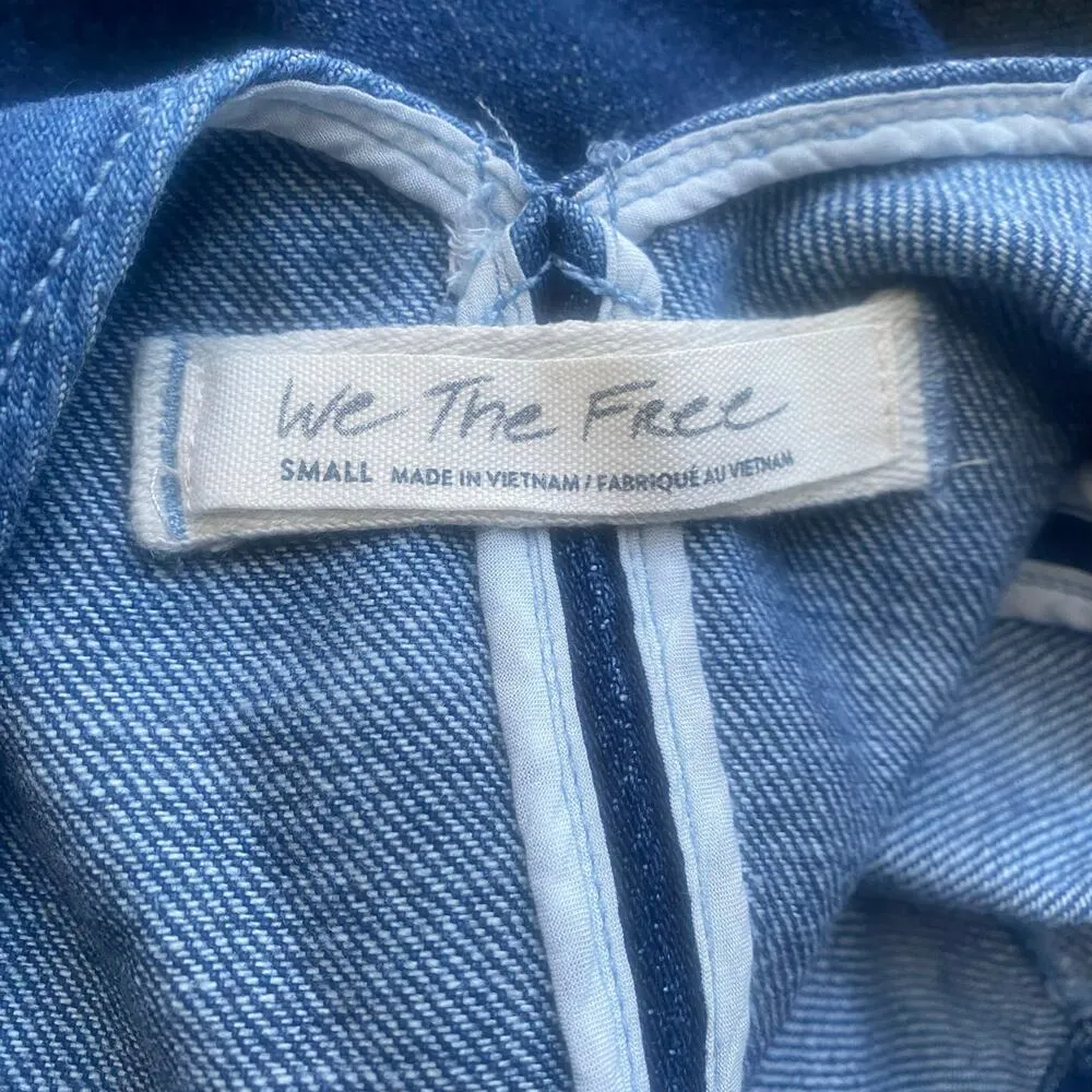 Free People We The Free‎ People Call on Me Ombre Denim Crop Top Size Small - Image 3