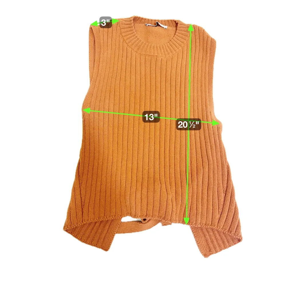 Zara Open Back Knit Sleeveless Sweater‎ Top size L - Image 9