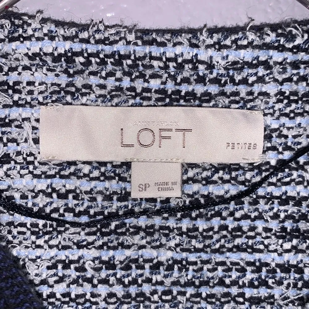 Loft Ann Taylor  grey flare sleeve wool blend open shrug blazer - Image 7