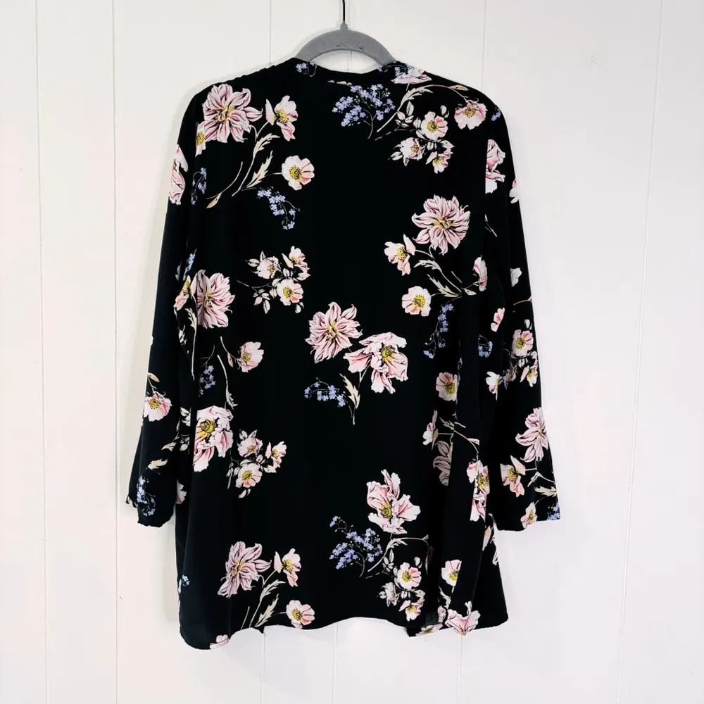 Cotton On Black Floral Kimono S - Image 2
