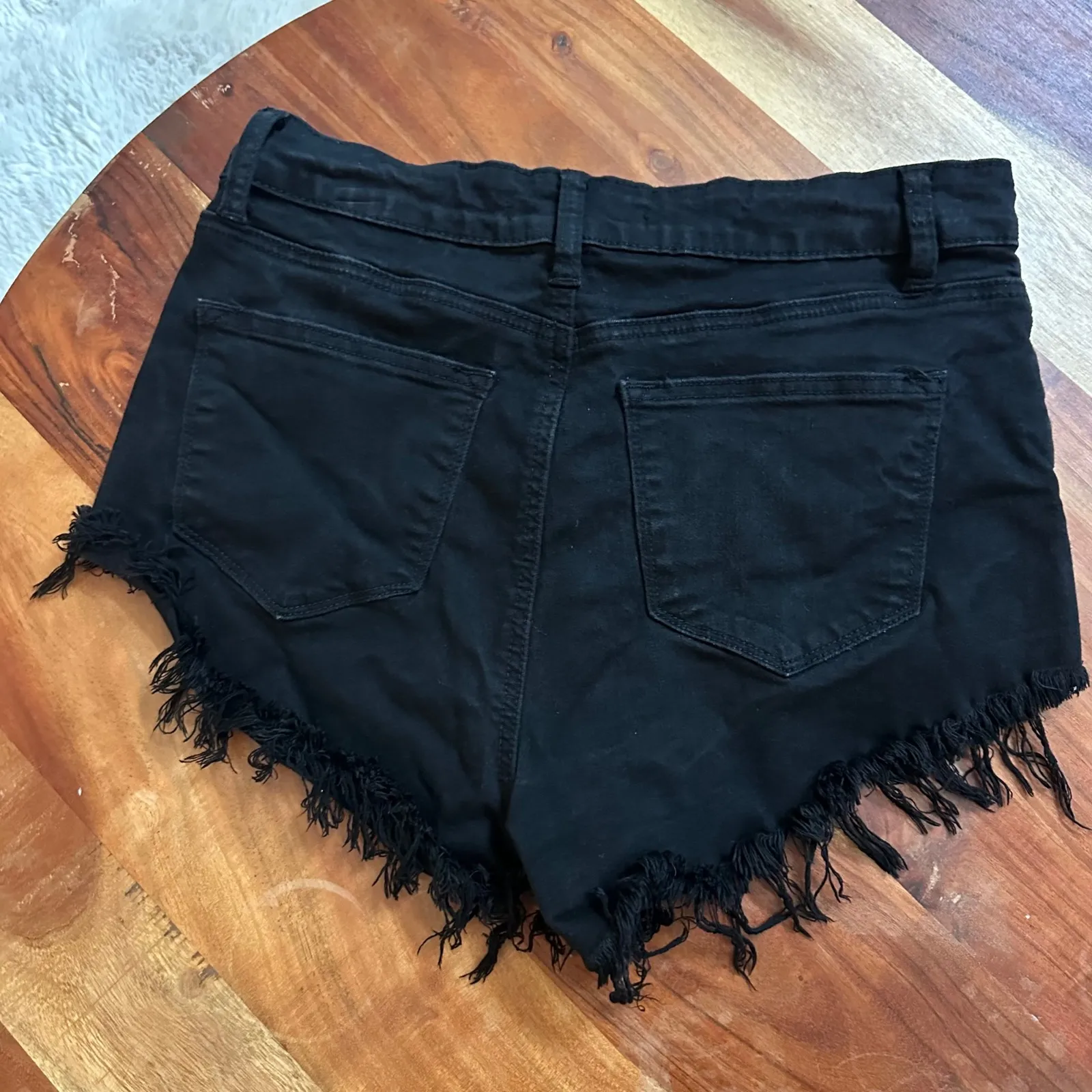 KanCan Black Cutoff High Rise Denim‎ Shorts Hot Short Daisy Duke Size 28 - Image 5