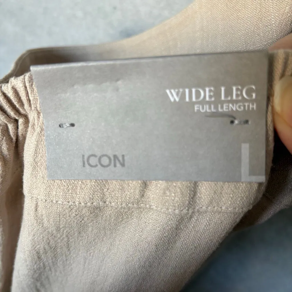 NEW Soft Surroundings Veranda Linen Blend Wide Leg Tiered Palazzo Pants Size L - Image 8