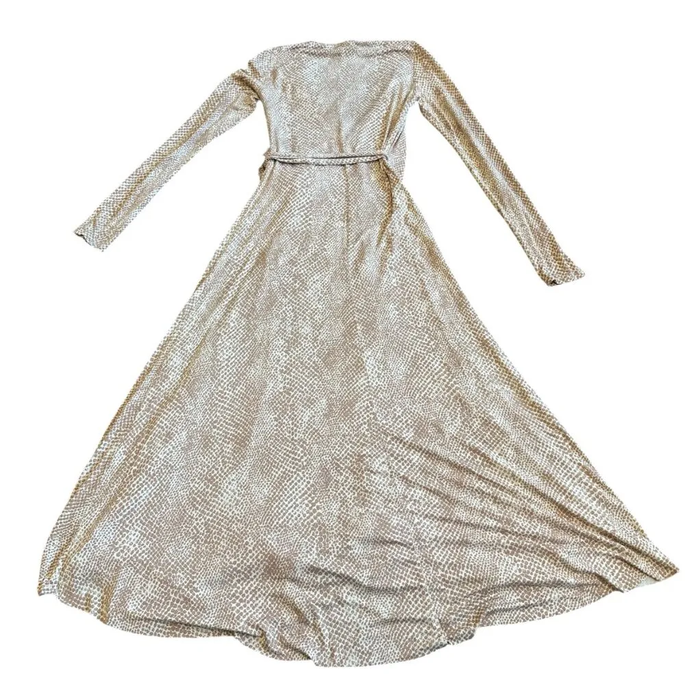 Rachel Pally Harlow Snake Print Long Sleeve Wrap Dress Plunging Neck Size Small - Image 8