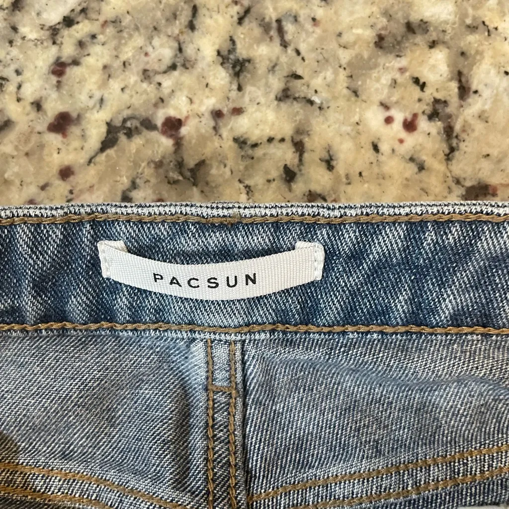 PacSun Blue Distressed Straight Leg Jeans - Image 2