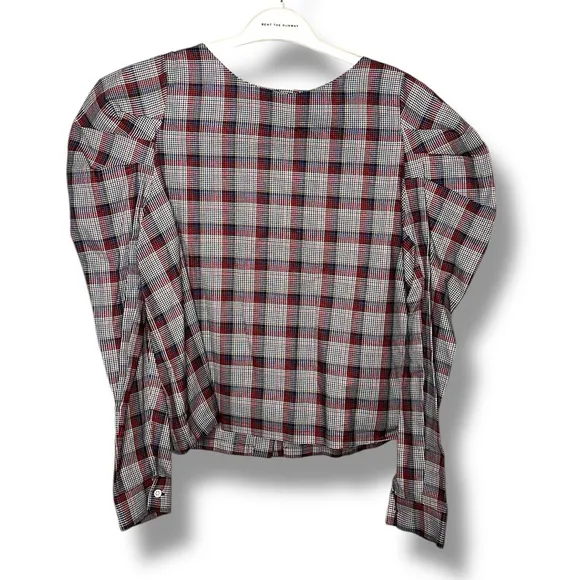 Maison Kitsune Multicolor Check Women’s Blouse Size 40 new Red - Image 2