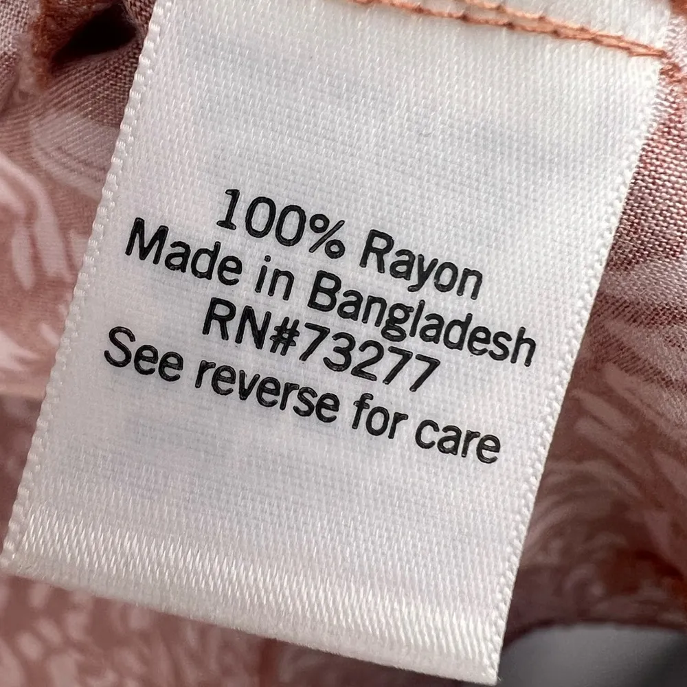 SO, Wrap Midi Skirt, Brown Pink Animal Print, Rayon, Boho Flowy Cottagecore - Image 6