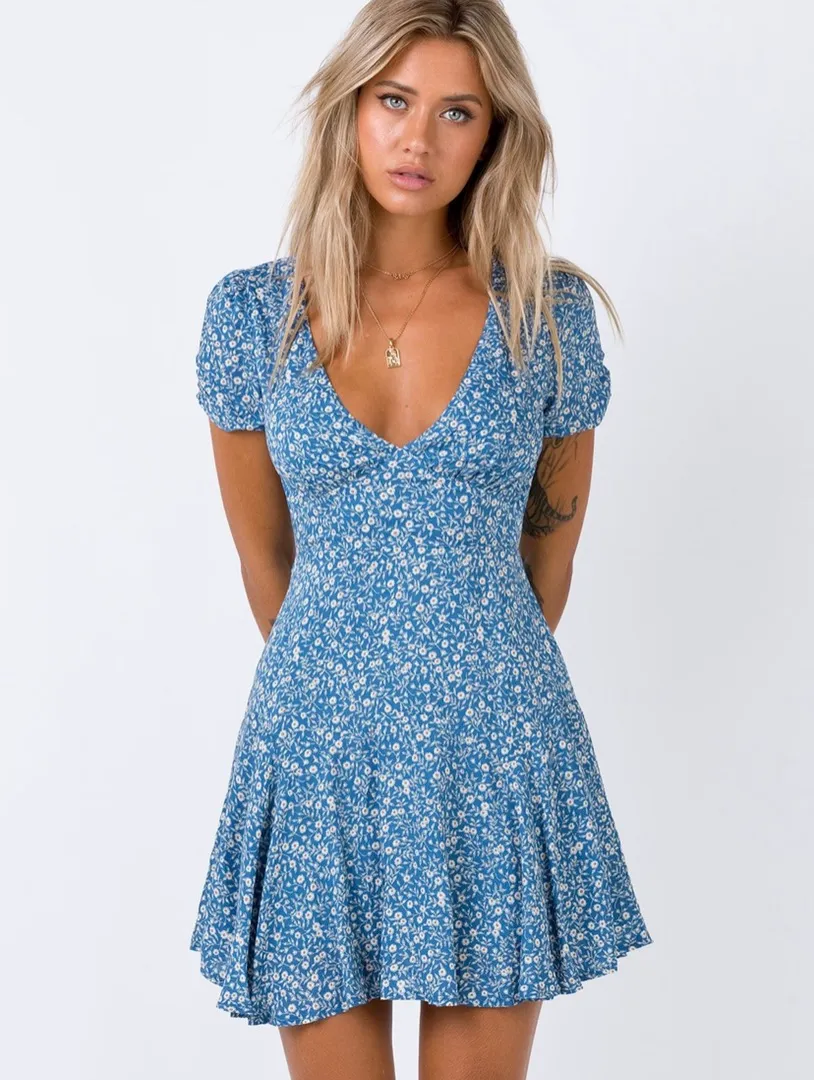 Princess Polly The Sting Mini Dress Blue - Image 4