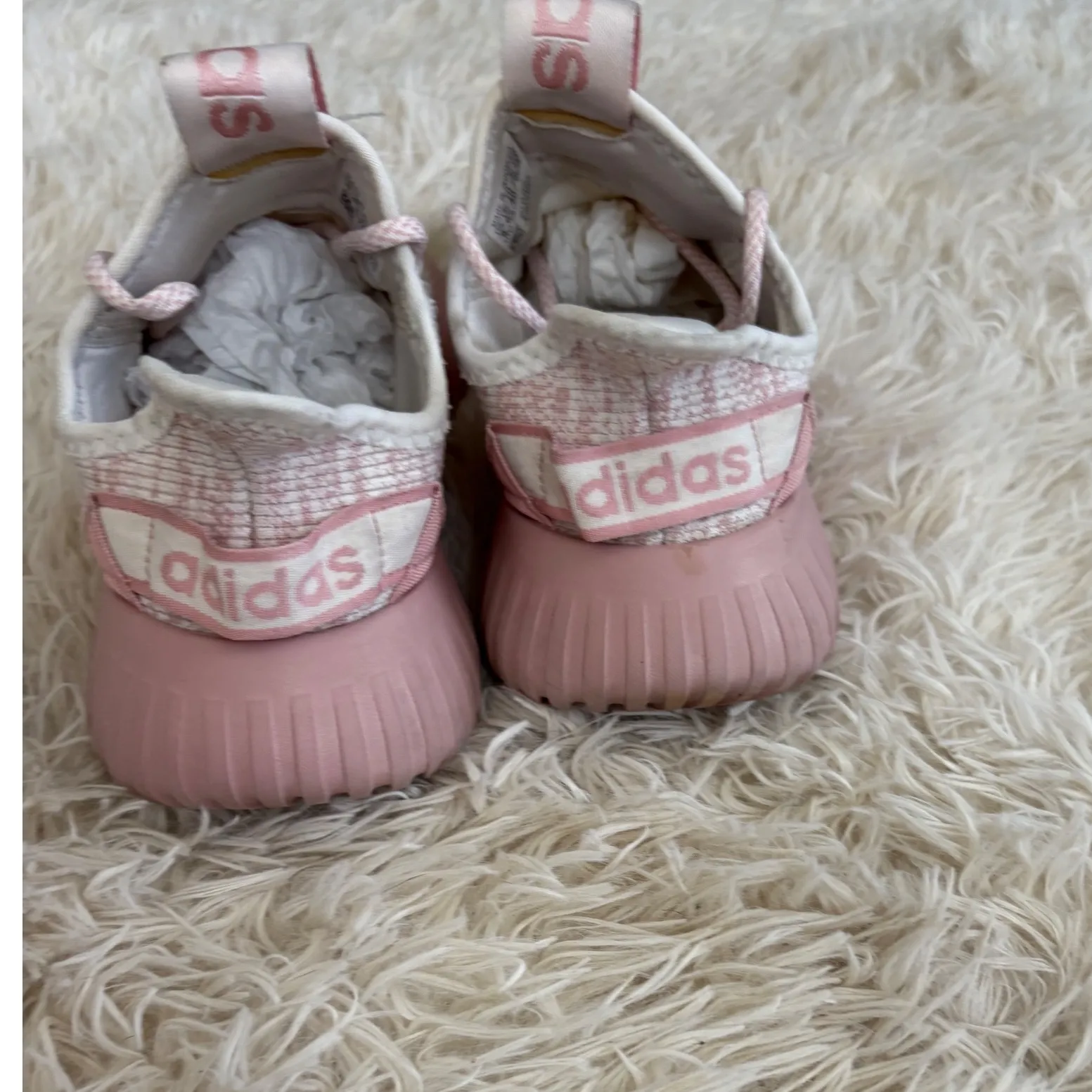 Adidas Cloudfoam Pink White Running Athletic Shoes Sneakers Women's Size‎ 8 - Image 5