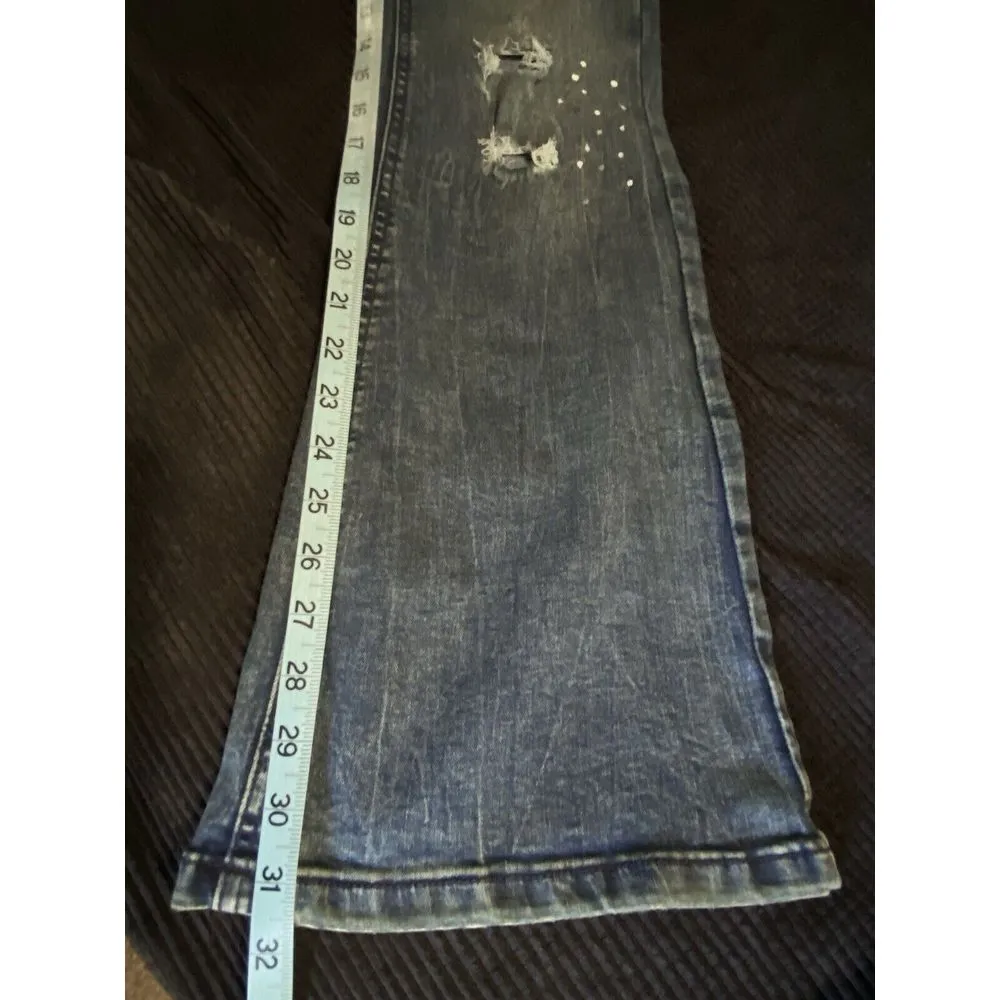 Indigo‎ Rein Size 7/27 Mid Rise Flare Bell Bottom Jeans Dark Wash Button Fly NWT - Image 9