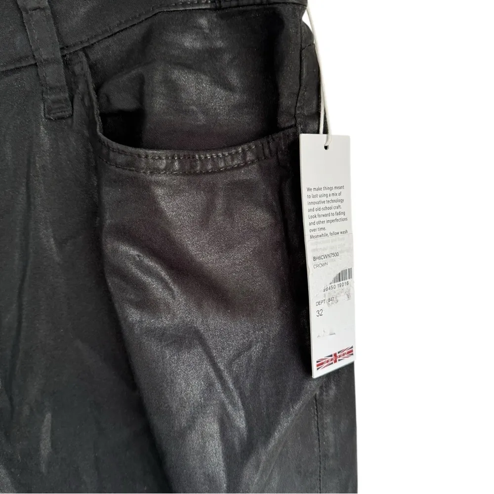 Hudson‎ Jeans Blair High Rise Coated Bootcut Jeans 32 Black - Image 5