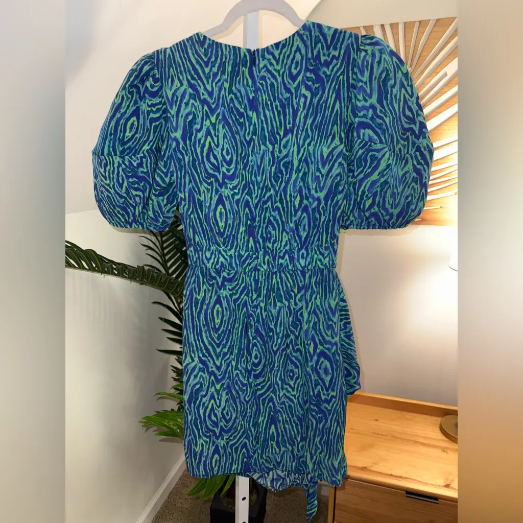 RHODE Pia Dress in Electric Moire‎ size 2 Blue - Image 4