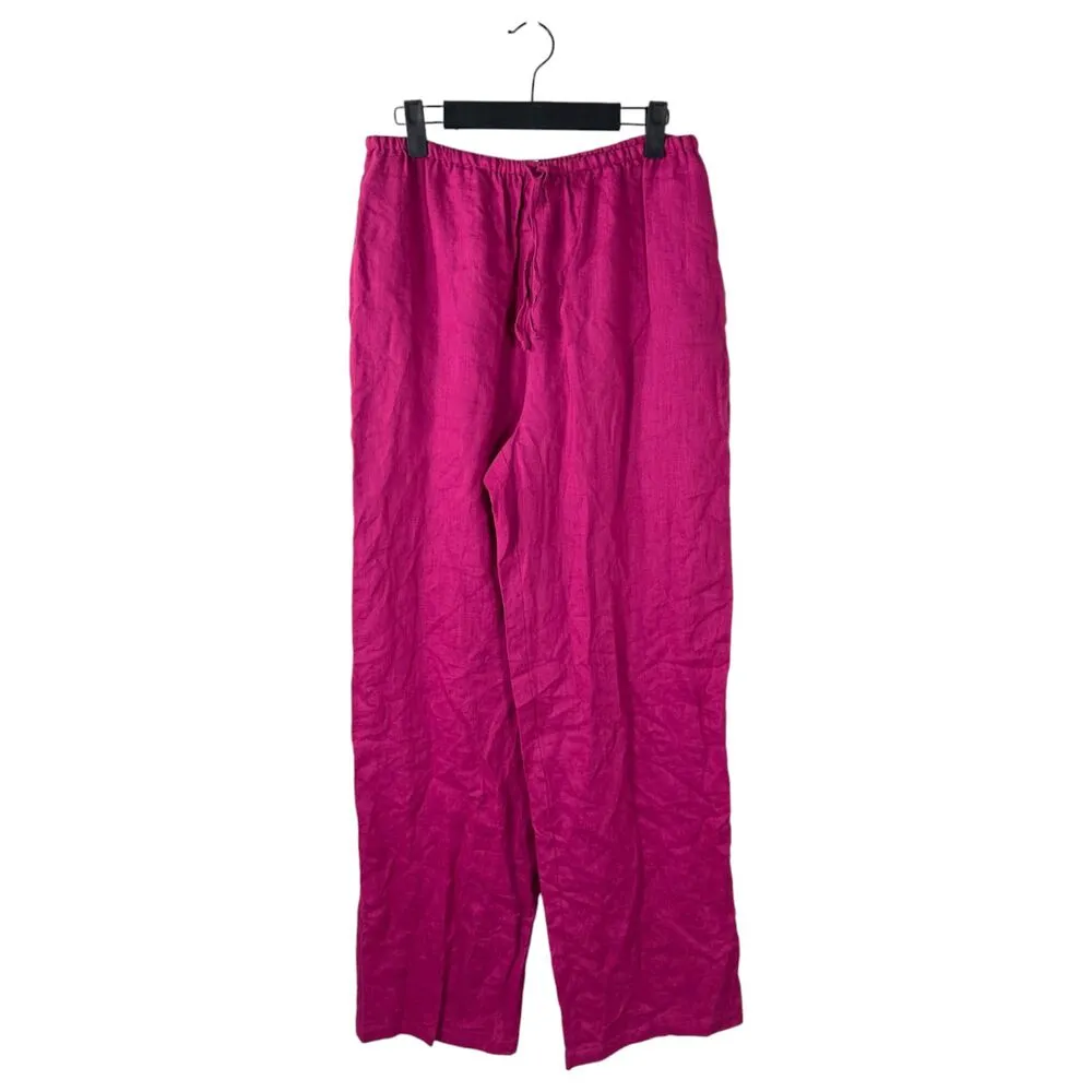 Josephine Chaus Pink Linen Three Piece Set Pants Shirt Tank Small NEW - Image 2