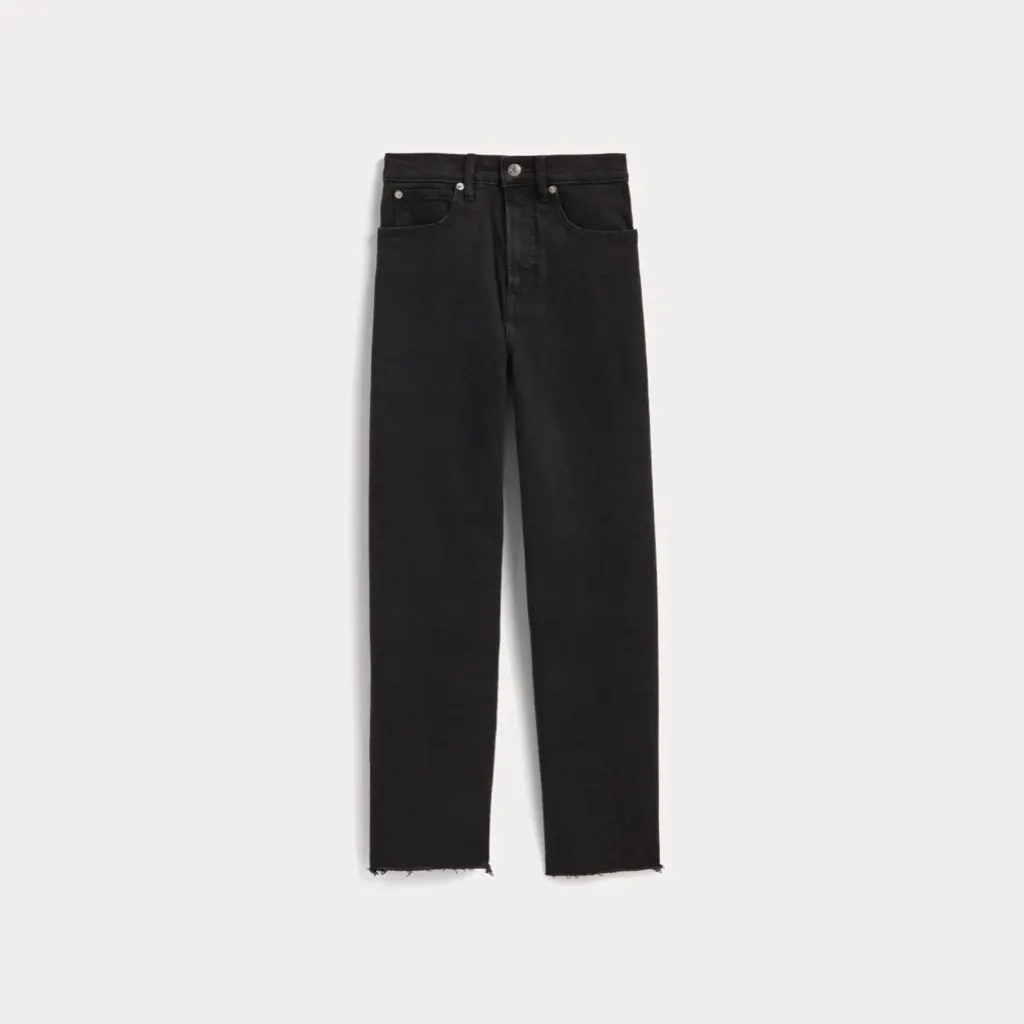 EVERLANE WAY-HIGH JEANS DENIM RAW HEM BLACK - Image 3
