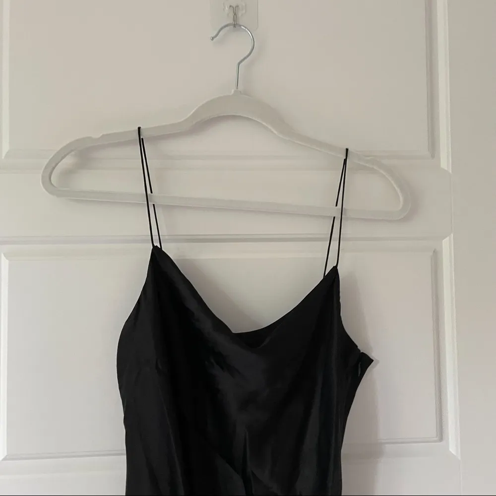 NEW Cinq a Sept Ryder knotted silk satin mini slip dress Black Size 0 - Image 7