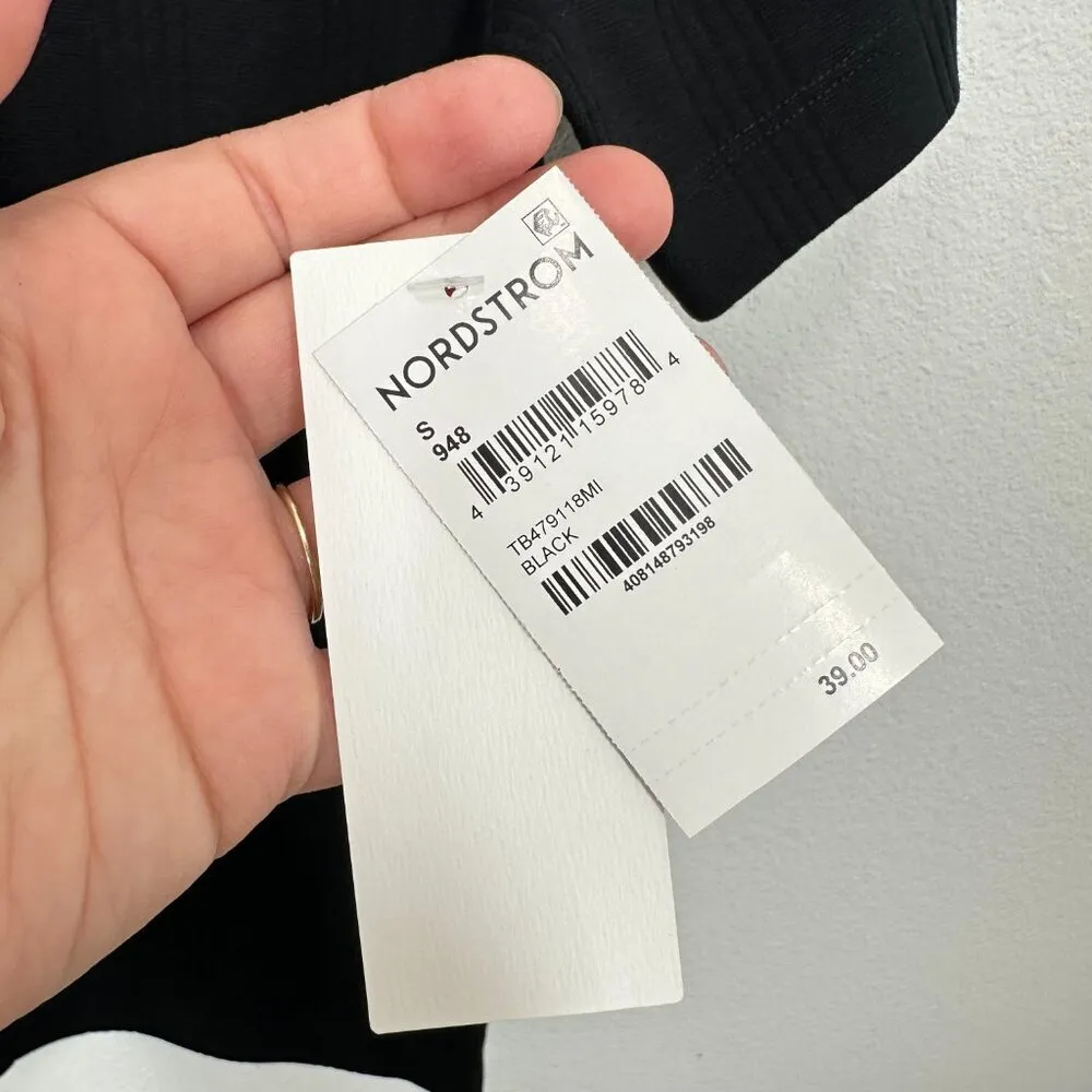 Treasure‎ & Bond Nordstrom Black Ribbed Square Neck Short Sleeve Top Casual NWT - Image 5