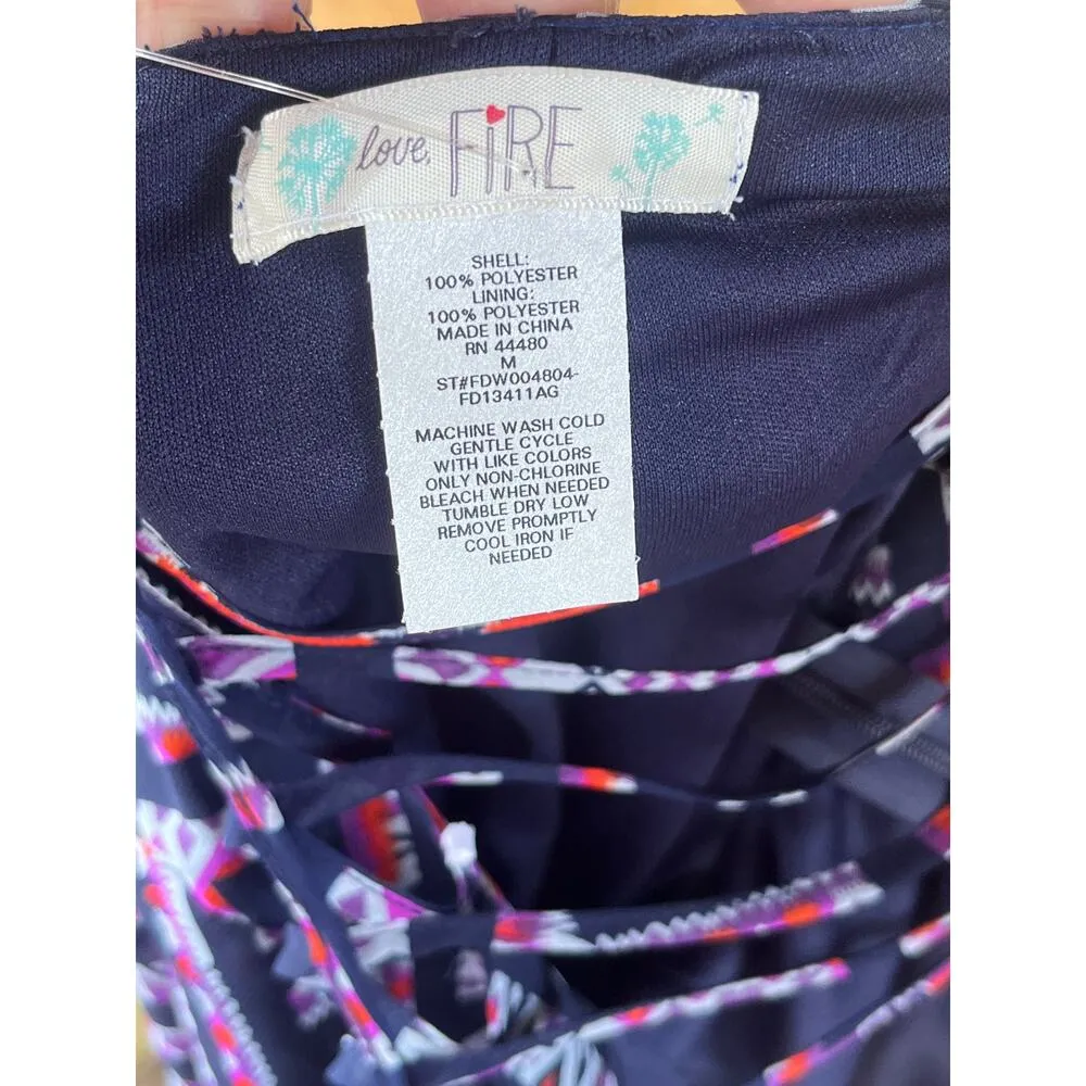 Love, Fire Purple Boho Backless Mini Dress Size M. NEW - Image 9