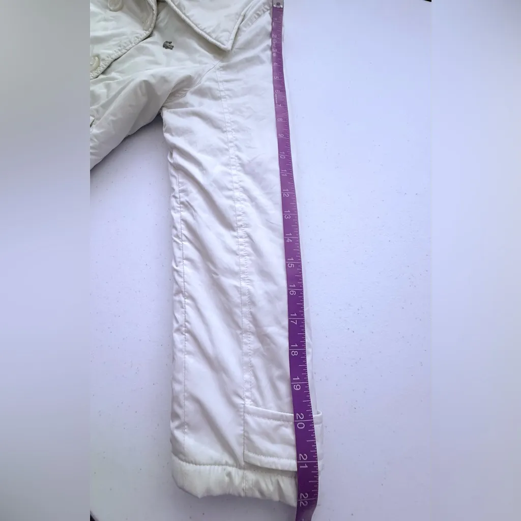 Lacoste Women's White Double-Breasted Jacket Ivory Size S - Image 9