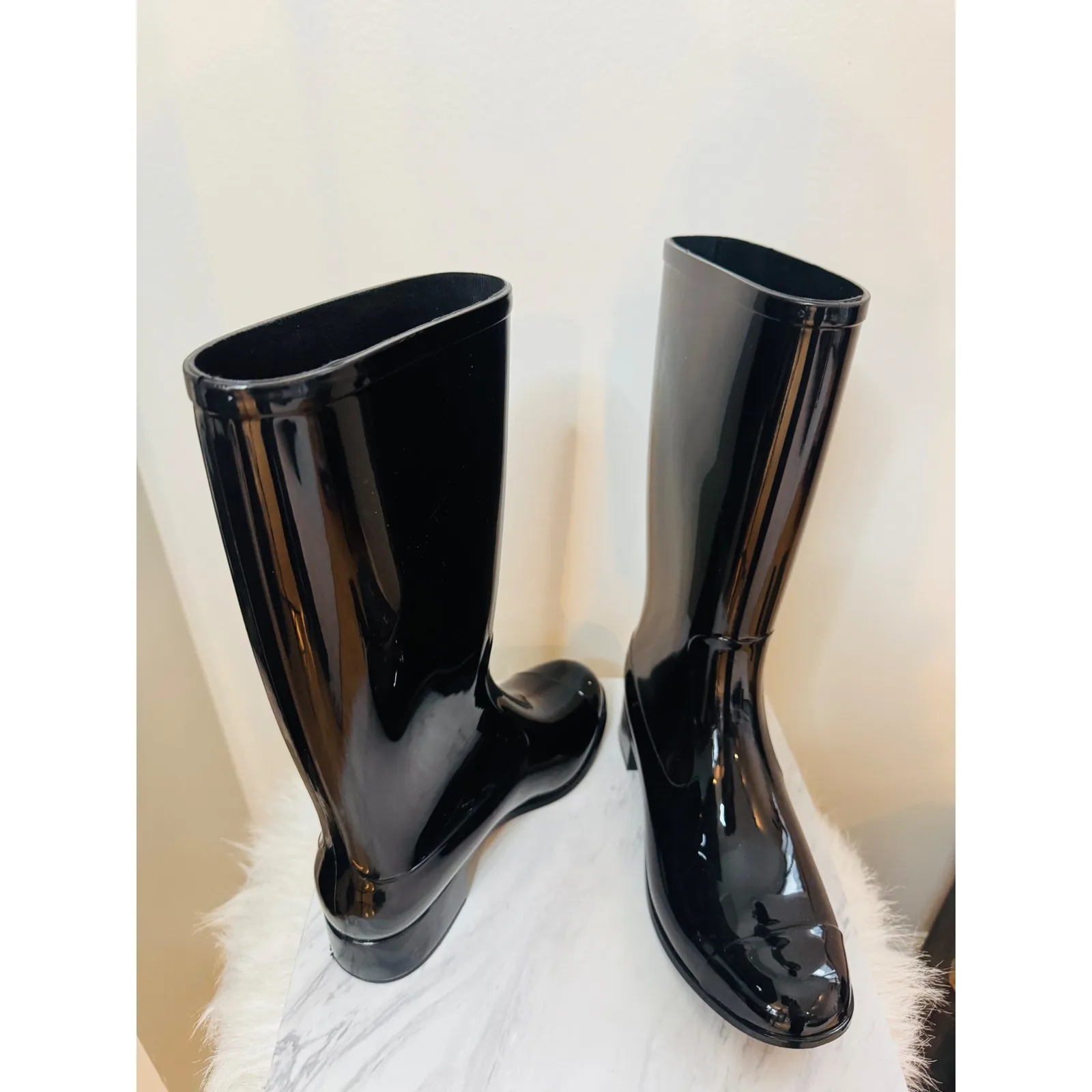 Jeffrey Campbell Showers‎ Waterproof Rain Boot (Women) 8M, Black Gloss, NWT - Image 12