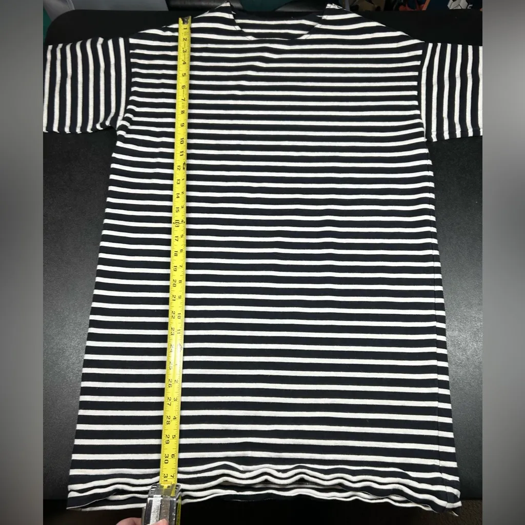 Everlane Women’s Size M Striped Long Sleeve Shirt Dress Zipper Shoulder Dress - Image 5