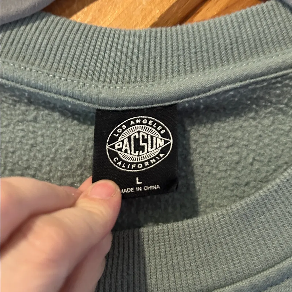 PacSun Chair Lift Cozy Crew Neck Oversized Sweatshirt in green & orange - Image 6