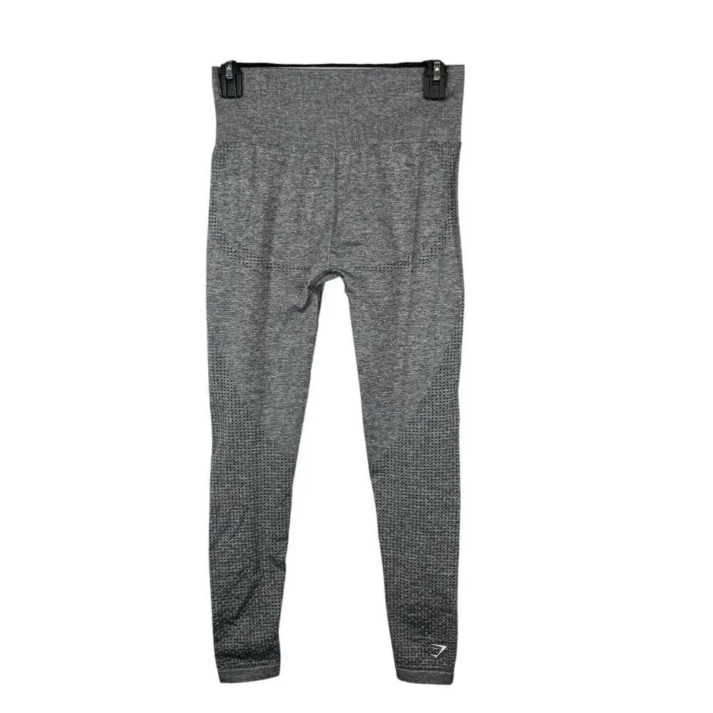 Gymshark Leggings Womens XS Grey Marl Vital Rise Seamless Stretch‎ High Waisted - Image 2