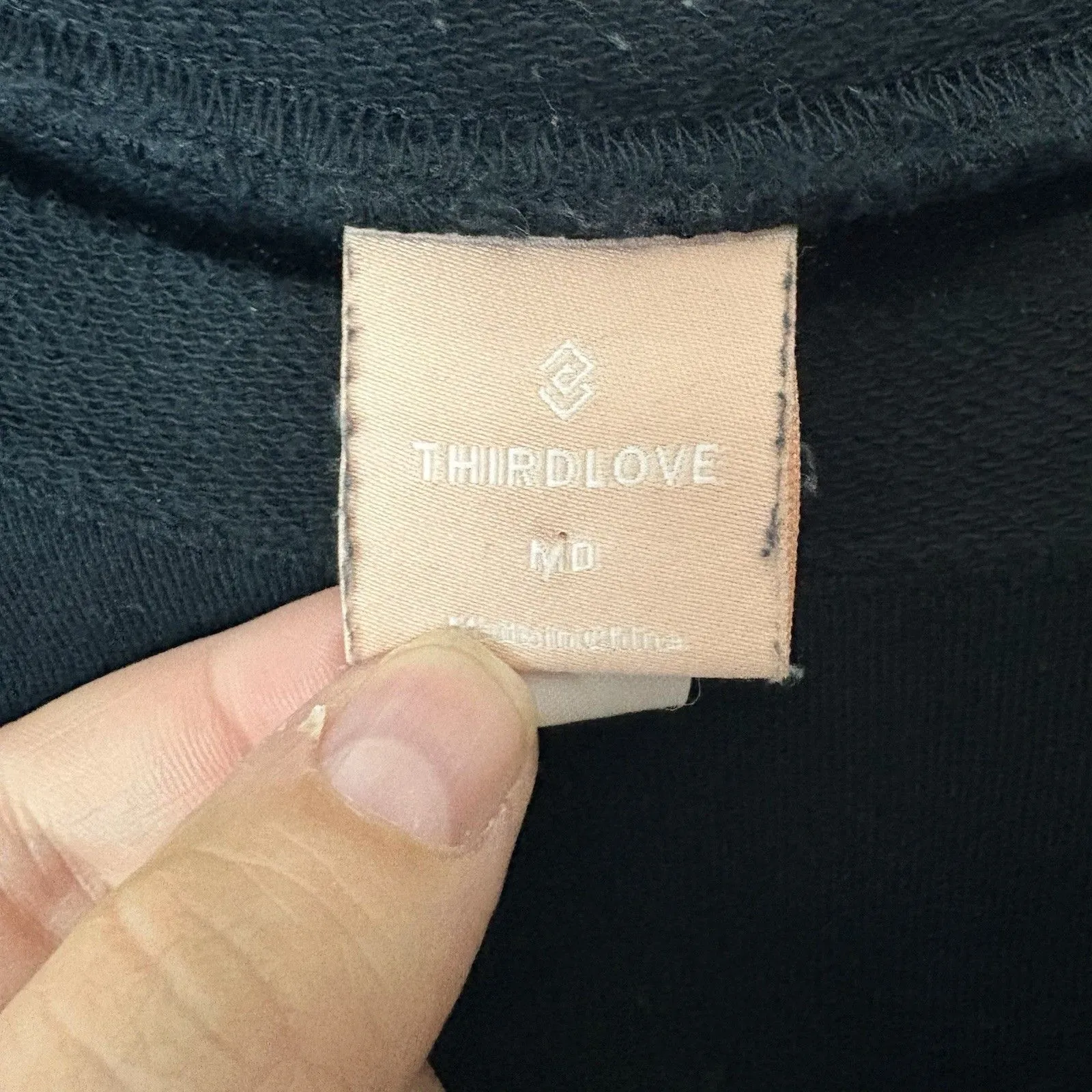 Third Love Black Weekend Terry Sweatshirt Size Medium Cozy Cotton - Image 5