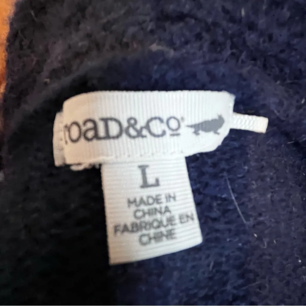 Toad&Co Deep Blue Women's Open Front Sweater 100% Mulesed Wool Large *flaw - Image 10