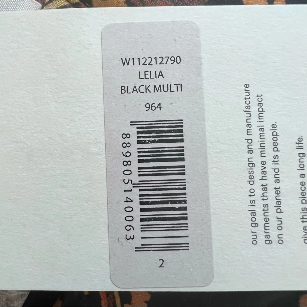 Leila Dress Puff Sleeve Midi Size 2 Black Multi - Image 6