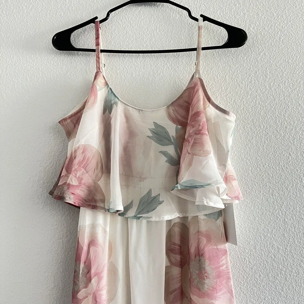 S Caitlin Ruffle Maxi Dress Wedding Bells Floral Bridesmaid - Image 9