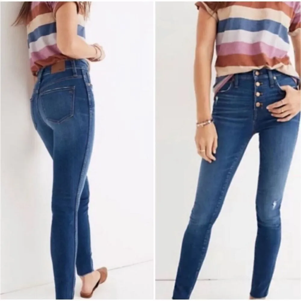 Madewell 10" High-Rise Raw Hem Button Fly Skinny jeans Style# J7914 size… - Image 3