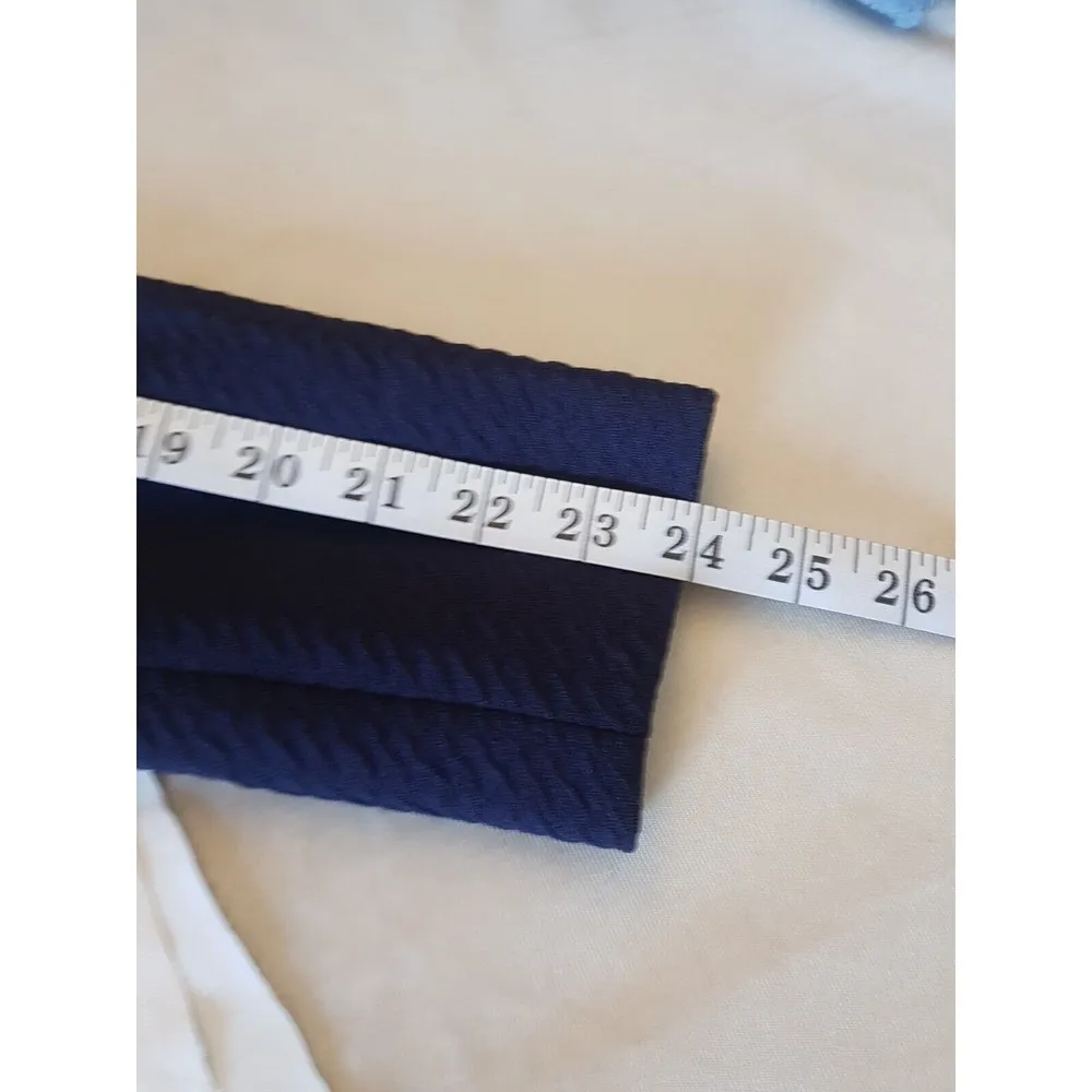 Harlowe & Graham Open Blazer Jacket Sz XS Blue Sides Zipper Seersucker Textured - Image 13