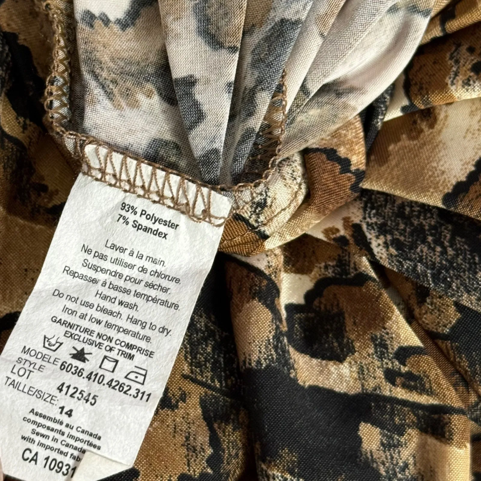 Melanie Lyne Animal Mixed Print Statement Piece Button Blouse Size 14 Maximalist Brown - Image 7