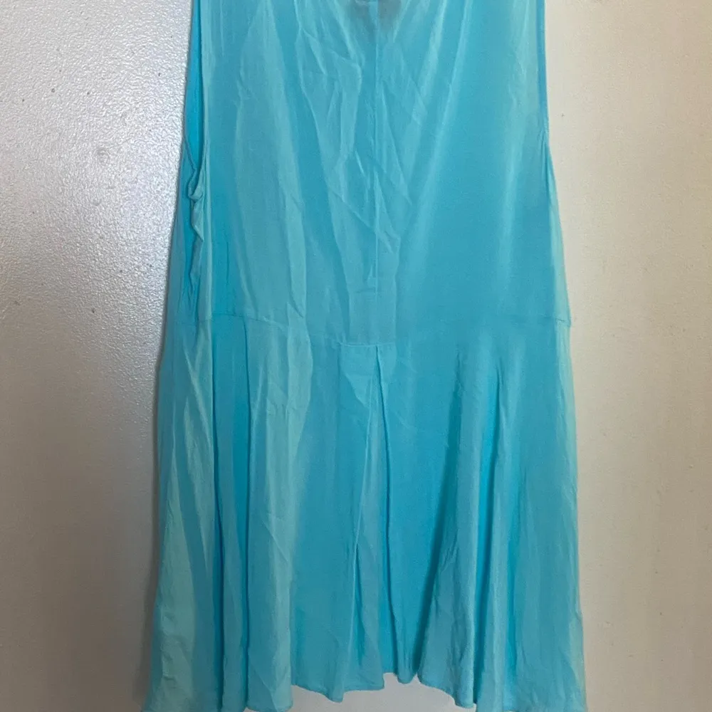ANA A New Approach Womens Teal Turquoise Tank Top Sheer S Small Bust 36” - Image 4