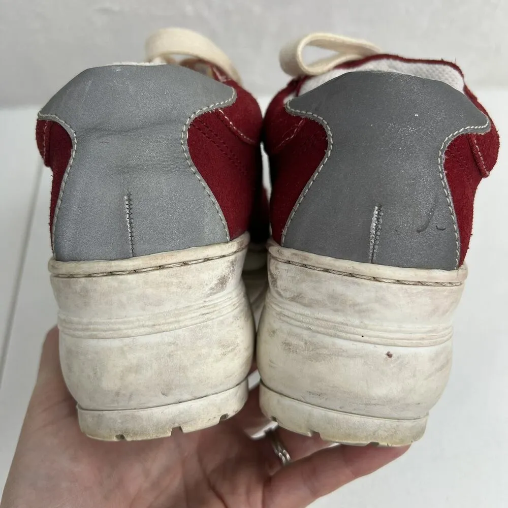 Y2K Candie’s 6 Red Platform Chunky Heel Sneakers Shoes Suede Grunge Punk Retro - Image 10