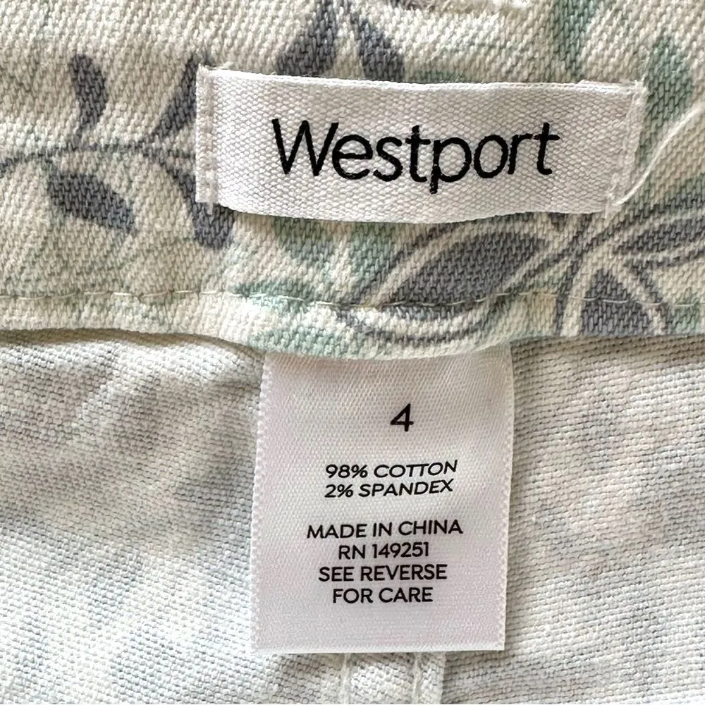 Westport white gray mid rise, floral capris women 4 - Image 9