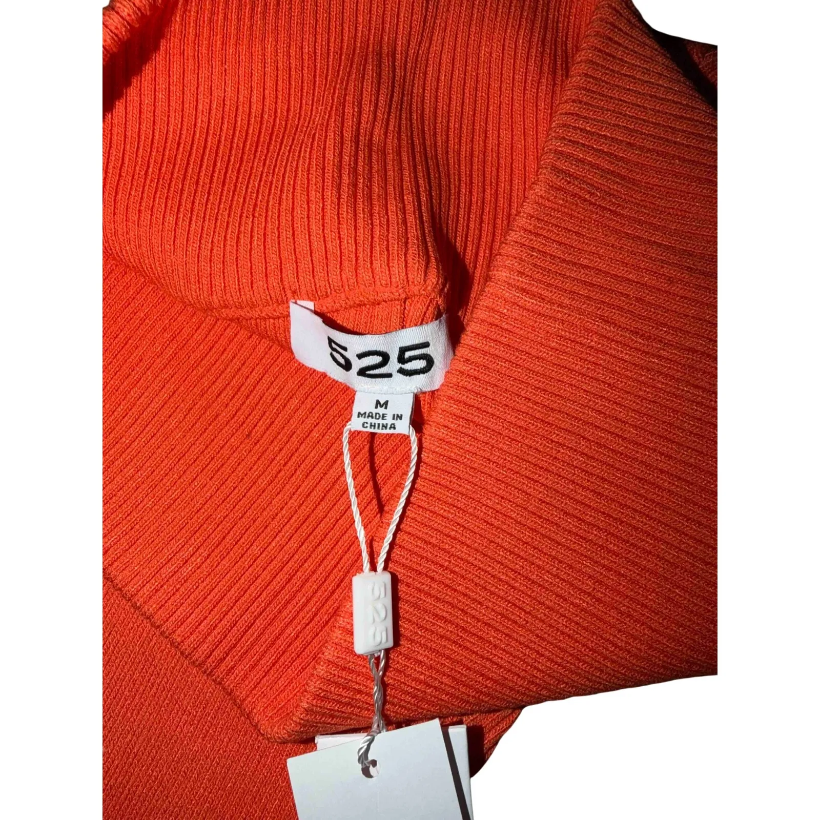 525 America Women's Ribbed High Waist Biker Shorts, Tiger Lily, Size M, NWT - Image 4