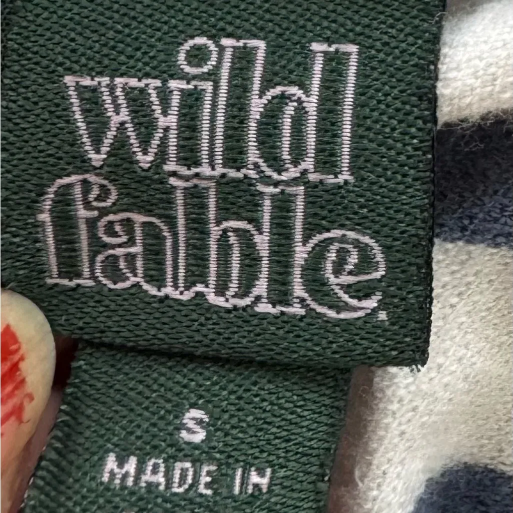 Wild Fable Striped colorblock cotton preppy cropped Polo with Red Collar, size S - Image 3