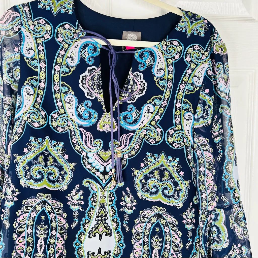 Sz 10 Vince Camuto y2k Fairycore Paisley Print Dress $138 MSRP - Image 4